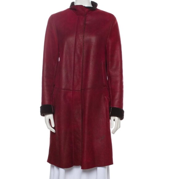 Burberry Prorsum Leather Faux Fur Coat Size: M | US8, IT42 - Picture 5 of 16